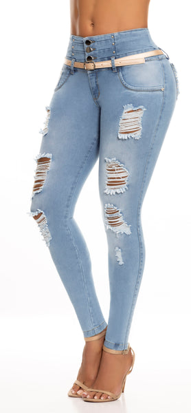 Jeans Colombiano Levanta Cola Destroyed Ref 502885