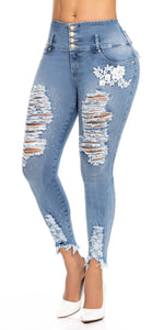 Jeans Colombiano Levantacola Destroyed Ref 707897