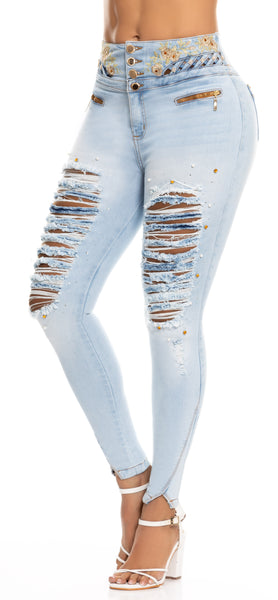 Jeans Colombiano Levantacola Destroyed Ref 708347