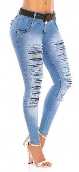 Jeans Colombiano Levantacola Destroyed Ref 902499