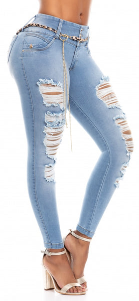 Jeans Colombiano Levanta Cola Destroyed Ref 903259