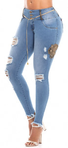 Jeans Colombiano Levanta Cola Destroyed Ref 903959