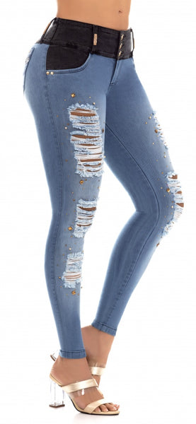 Jeans Colombiano Levanta Cola Destroyed Ref 904089