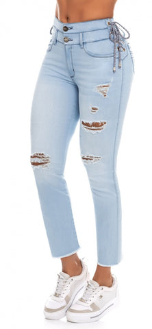Jeans Colombiano Levanta Cola Destroyed Ref 501765
