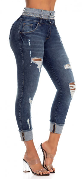 Jeans Colombiano Levanta Cola Destroyed Ref 501865