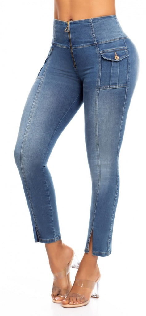 JEANS LEVANTA COLA AZUL 6265  Colombiana de jeans – Colombiana de Jeans