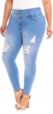 Jeans Colombiano Levanta Cola Destroyed Ref 702307