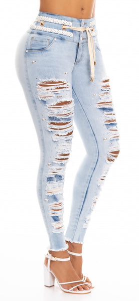 Jeans Colombiano Levantacola Destroyed Ref 702817