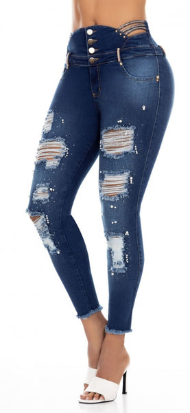 Jeans Colombiano Levantacola Destroyed Ref 707227