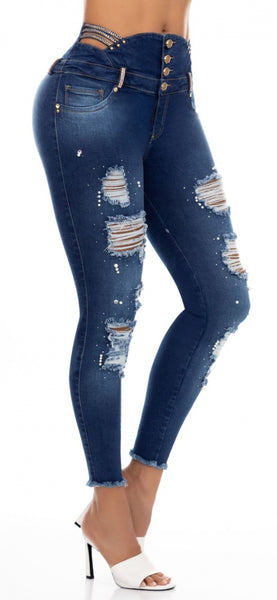 Jeans Colombiano Levantacola Destroyed Ref 707227
