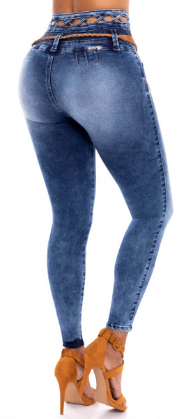 Jeans Colombiano Levantacola Tiro Alto Ref 63569
