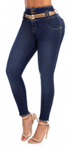 Jeans Colombiano Levantacola Pedreria Ref 63626