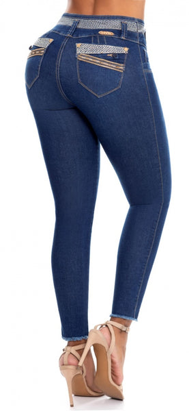 Jeans Colombiano Levantacola Bordado Ref 63637