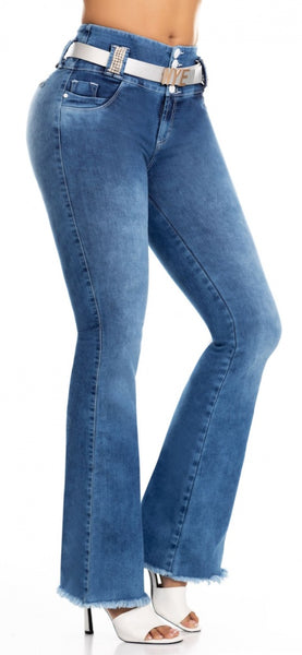 Jeans Colombiano Levantacola Bota Campana Ref 63657