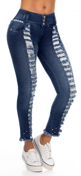 Jeans Colombiano Levantacola Destroyed Ref 63679