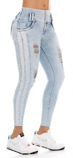 Jeans Colombiano Levantacola Destroyed Ref 63719