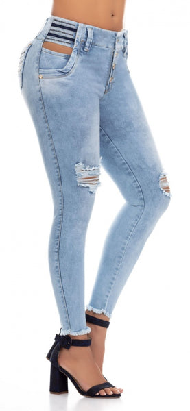 Jeans Colombiano Levanta Cola Destroyed Ref 56871