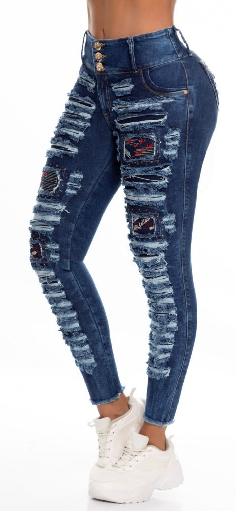 Jeans Colombiano Levanta Cola Destroyed Ref 56934