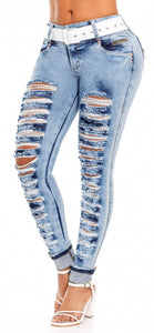 Jeans Colombiano Levanta Cola Destroyed Ref 803398