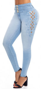 Jeans Colombiano Levantacola Bordado Ref 803608