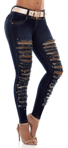 Jeans Colombiano Levanta Cola Destroyed Ref 803968
