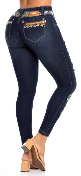 Jeans Colombiano Levanta Cola Destroyed Ref 804528