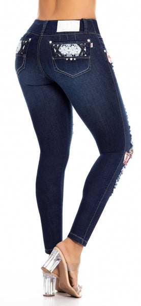 Jeans Colombiano Levanta Cola Destroyed Ref 804558