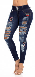 Jeans Colombiano Levanta Cola Destroyed Ref 804558